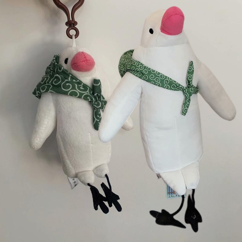 Java Sparrow Putih Boneka Boneka Burung Ransel Mainan Mewah Hadiah Liontin Ulang Tahun
