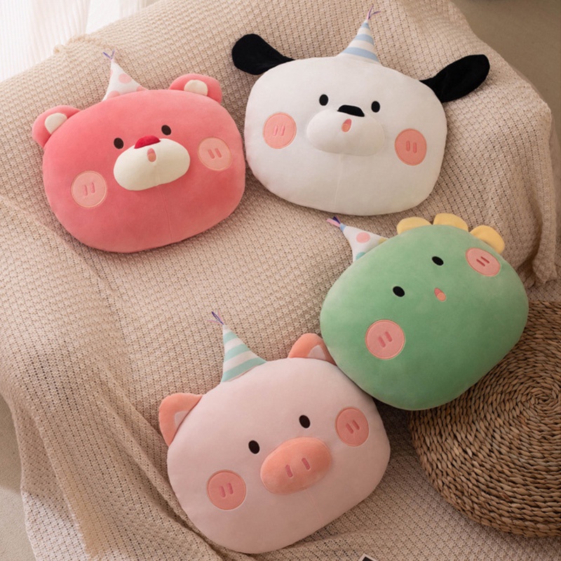 Bantal Pesta Cozy Dan Fluffy Plush Doll Pink Pig, Dinosaurus Hijau, Anjing Putih, Dan Beruang Merah 45cm