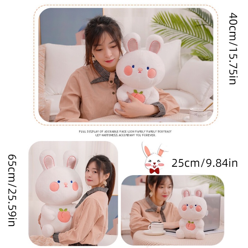 25 /40/65cm Buah Kelinci Plush Boneka Bantal Lembut Boneka Peluk Mainan Anak Hadiah Menghias