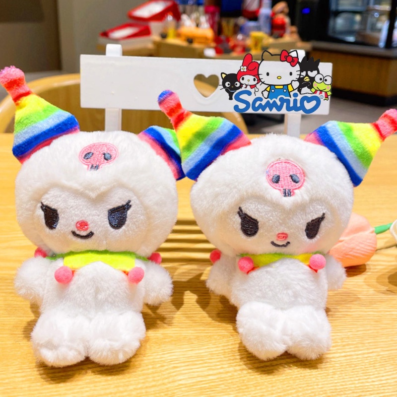 Gantungan Kunci Plush Rainbow Warna-Warni Untuk Tas Ransel Dan Hadiah Boneka Kuro Lomi