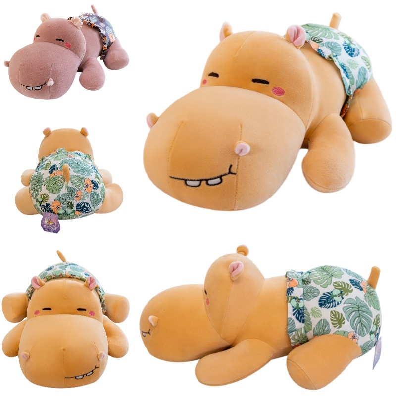 Fluffy Hippopotamus Plushie, Cocok Untuk Nap Time, Berkualitas Dan Tahan Lama, 55cm