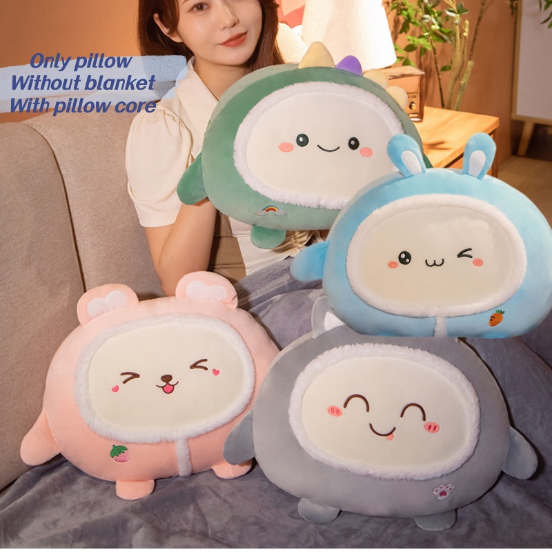 Bantal Plush Kartun Gaya Korea Untuk Tidur Siang Kantor Dan Pemakaian Mobil, Bantal Empuk Dan Nyaman Dengan Isian Katun 40x40x20cm