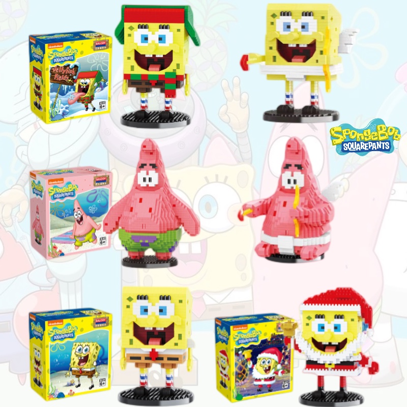 BALODY Balody18379resmi Spongebob Squarepants Blok Bangunan Mainan Edukasi Diy Untuk Anak