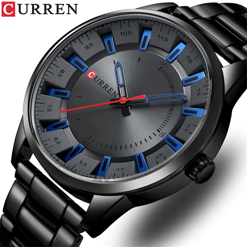 New Jam Tangan Pria Premium Curren Karyon 8406 Casual Men's Watch Waterproof Steel Band Watch Simpli