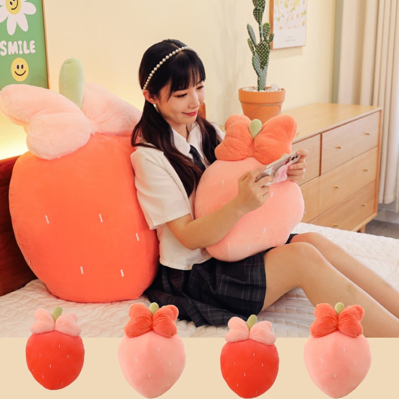 Boneka Plush Strawberry Warna Warni Dan Lucu Dengan Isian Katun Pp