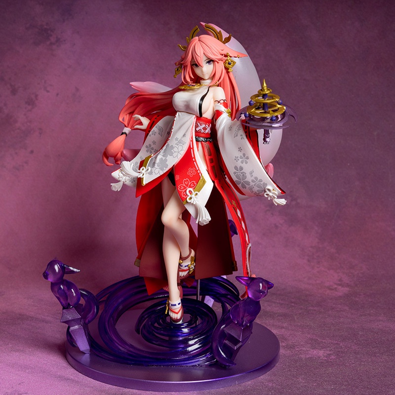 Patung Model Battle Stance Mainan Genshin Impact Yae Miko Original