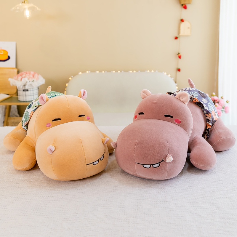 Fluffy Hippopotamus Plushie, Cocok Untuk Nap Time, Berkualitas Dan Tahan Lama, 55cm