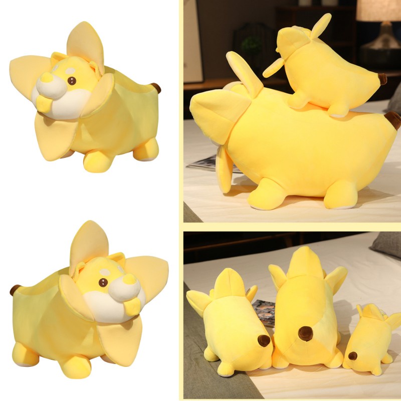 60 cm Banana Dog Mainan Mewah Anak Bantal Tidur Lembut Hadiah Boneka Boneka Lucu Cushion