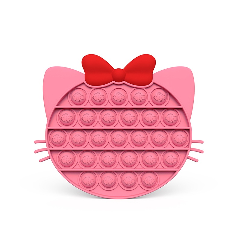 Pop Fidget Its Toys Pad Game Penghilang Stress Terbaru Desain Kucing Pink Menggemaskan