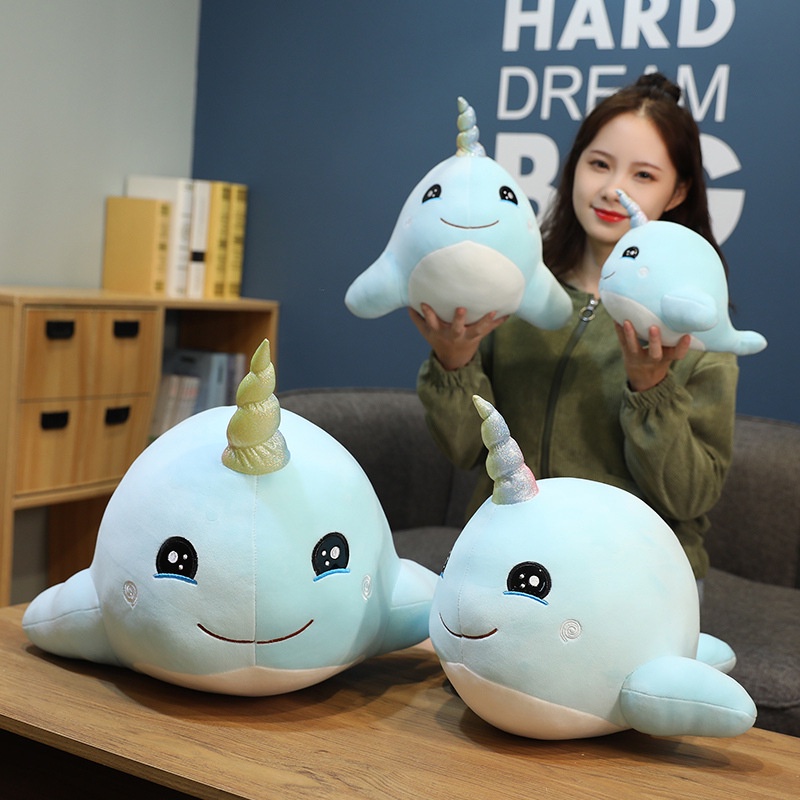 45cm Adorable Kartun Lembut Unicorn Whale Mainan Mewah Boneka Boneka Bantal Anak Hadiah