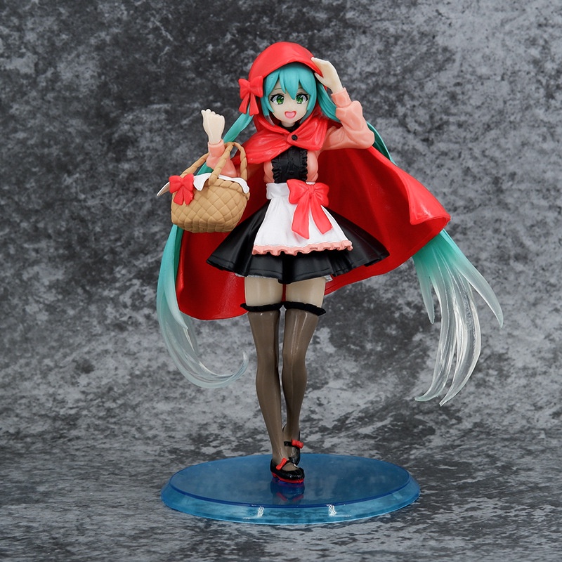 Miku Little Hatsune Red Riding Hood Figure Mainan Model Patung Hadiah Dekorasi Rumah