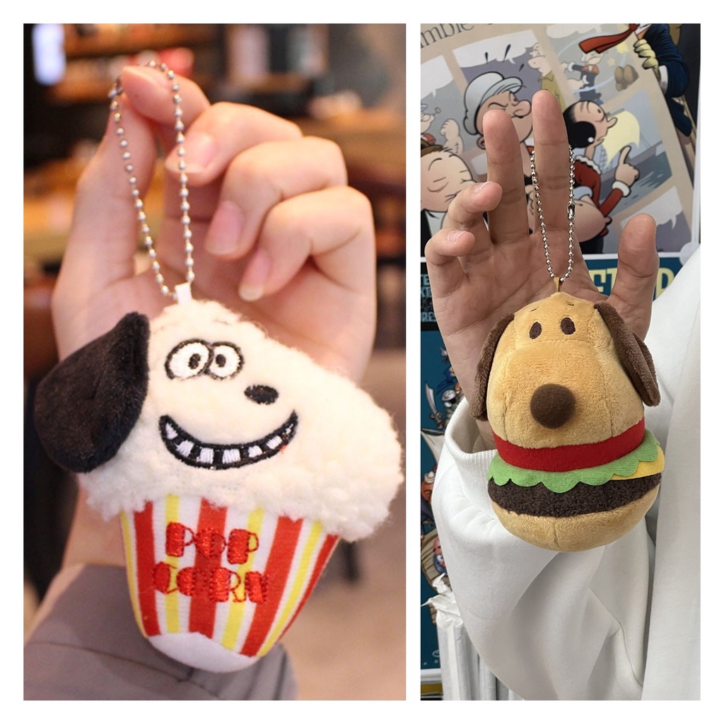 Menggemaskan Snoopy Popcorn Tas Ransel Mewah Gantungan Kunci Kartun Liontin Hadiah