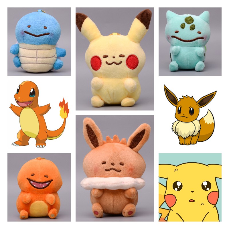 Animasi Pokemon Plushies Pikachu, Squirtle, Charmander, Dan Bulbasaur Dapatkan Yours Now!