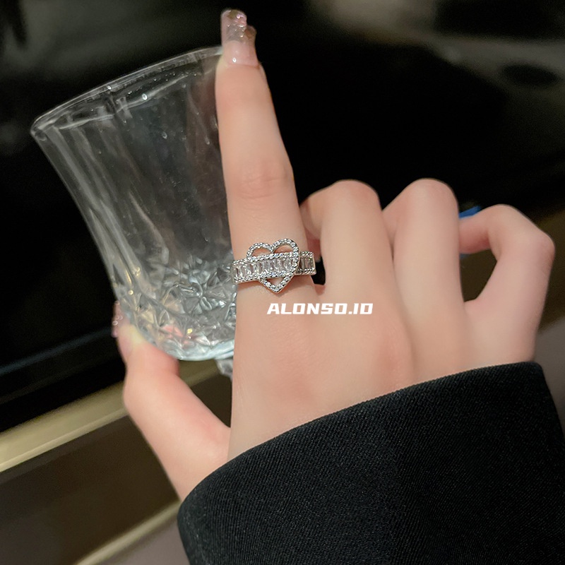 Aksesoris Cincin Love Zircon Ringan Mewah Dan Simple