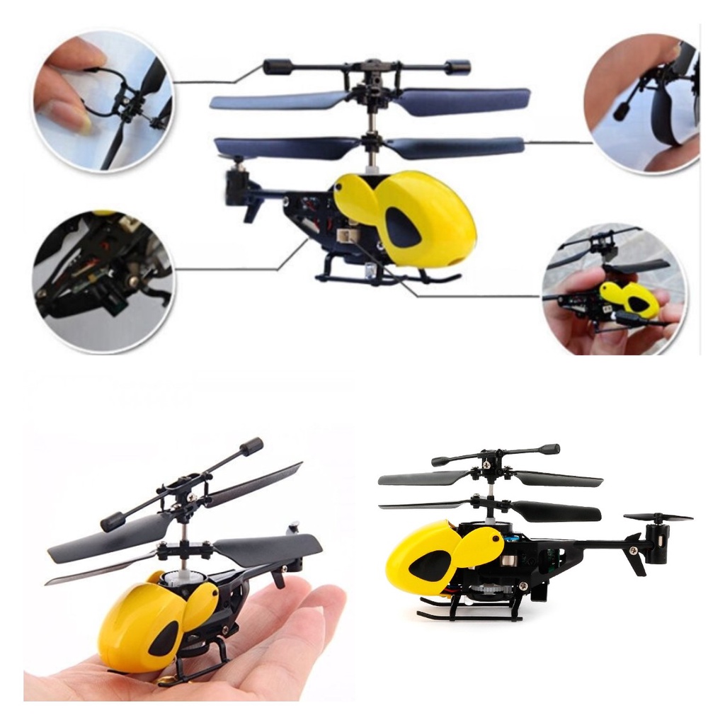 Mainan Helikopter Remote Control Infrared Mini Satu Kunci Model Pesawat Terbang Hadiah