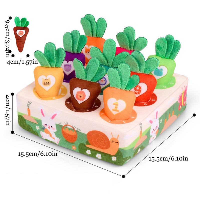Puzzle Anak Menarik Wortel Mainan Mewah Bayi Edukasi Dini Boneka Digital Cognition