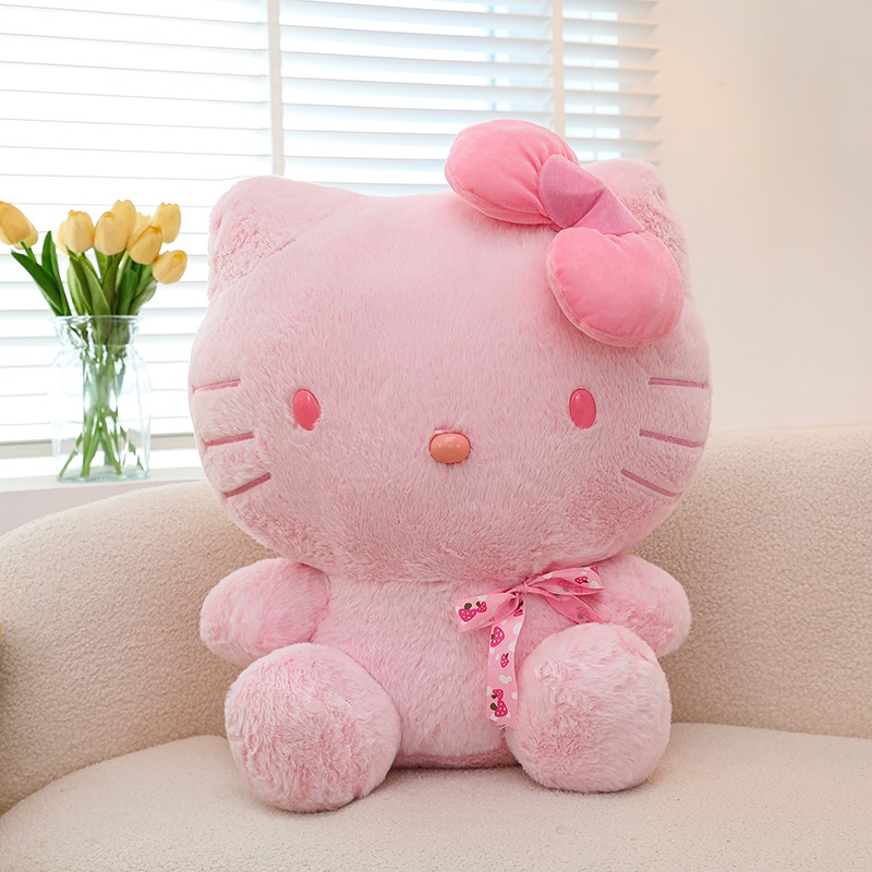 Mainan Boneka Kitty Pink Mewah Super Lembut Untuk Hadiah Ulang Tahun Anak Yang Sempurna