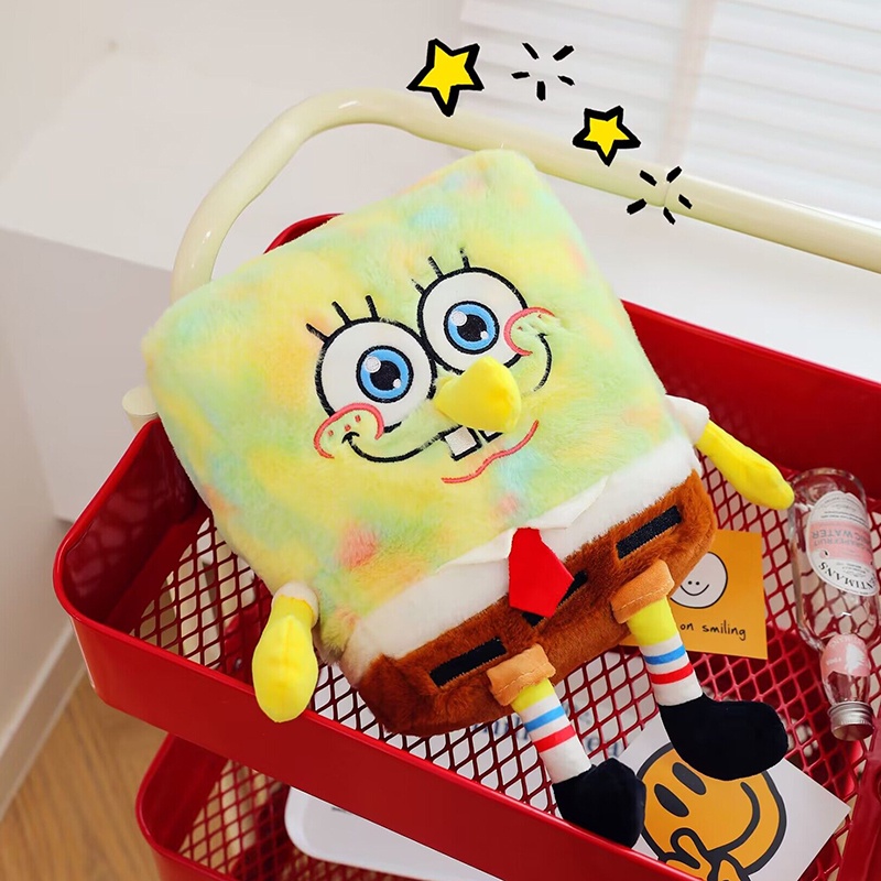 Mainan Boneka Plush Spongebob Berwarna Pelangi