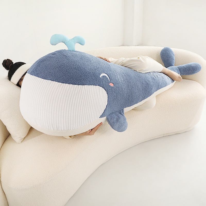 Boneka Plush Ikan Paus Besar Dan Dapat Di Peluk Dengan Kemasan Jaring Cocok Untuk Segala Usia Dan Keperluan