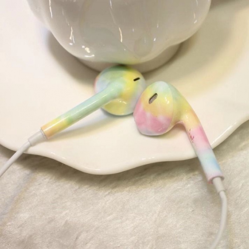 Fashion Color Cute In-ear Headphones 3.5mm Jack Headphone Kabel Dengan Mikrofon