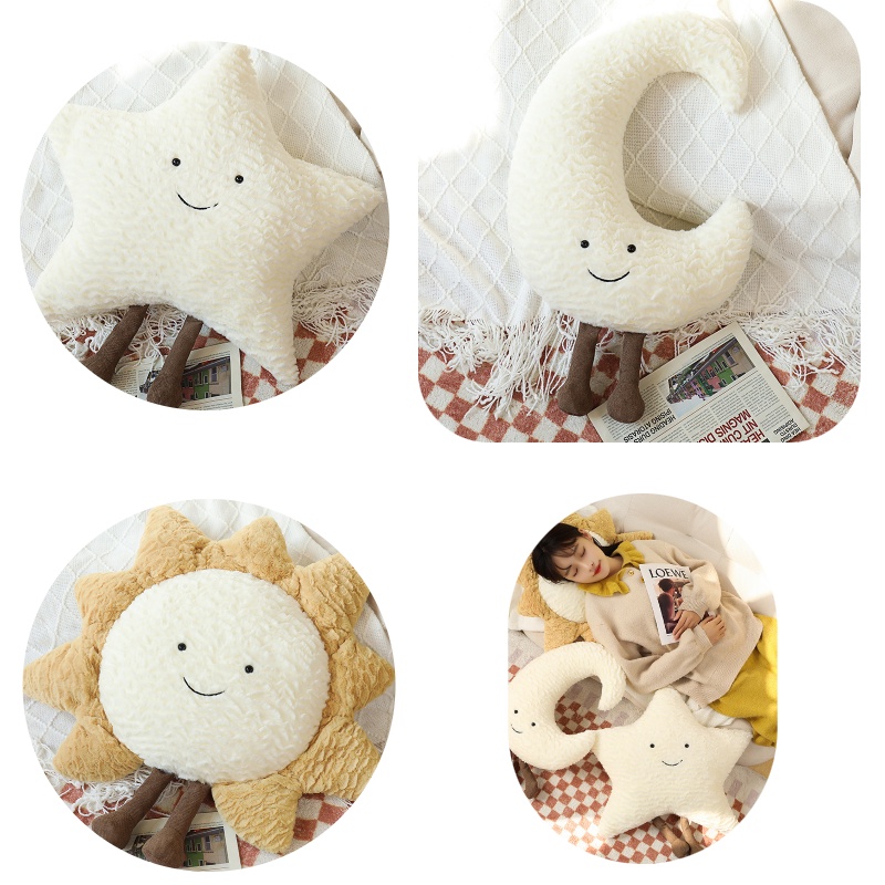 Plushie Bentuk Matahari, Bulan, Dan Bintang Cosy Dan Lucu Untuk Anak Muda Dewasa