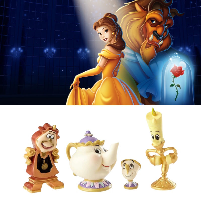 Set Patung Resin Lukis Tangan Beauty And The Beast Ideal Untuk Pajangan Dan Koleksi