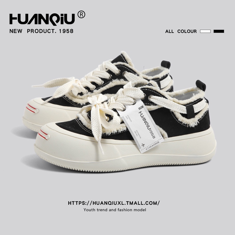 Sepatu sneakter wanita Huanqiu Kaikaixiao Canvas Shoes Wanita Musim panas baru Thick Sole Versatile 