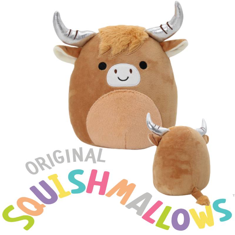 Squishmallow Boneka Plush Sapi Dataran Tinggi Squishy Boneka Lembut Hadiah Mainan Hewan