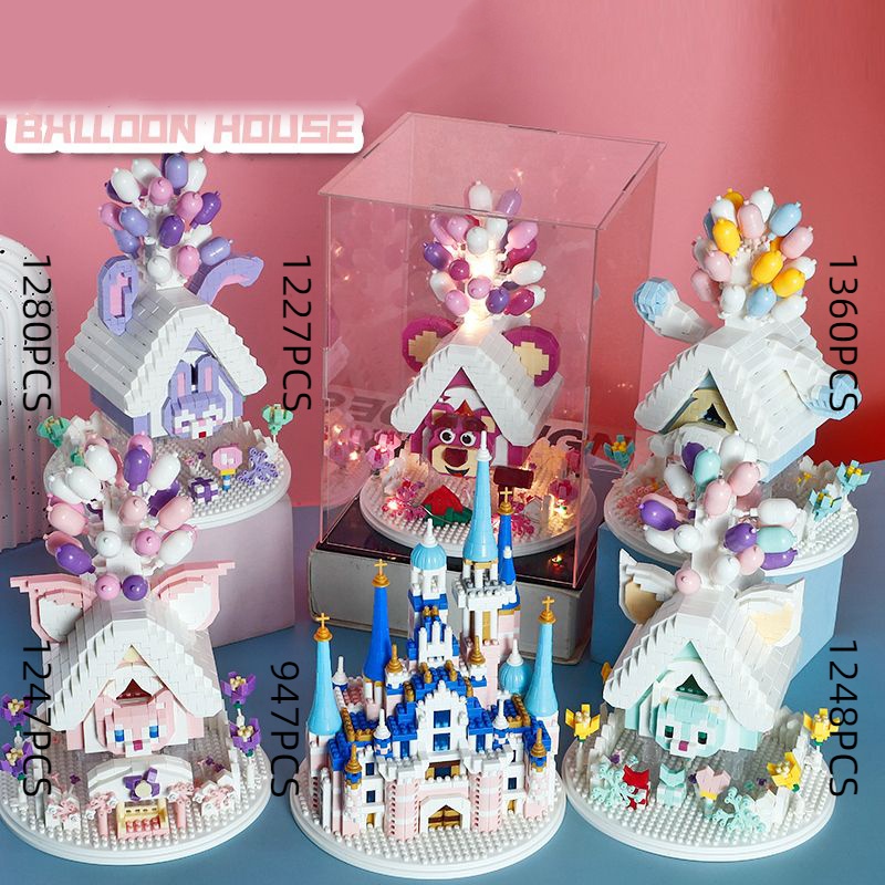 Manyo Cinnamoroll Gelatoni LinaBell StellaLou Castle Mainan Blok Bangunan Mini