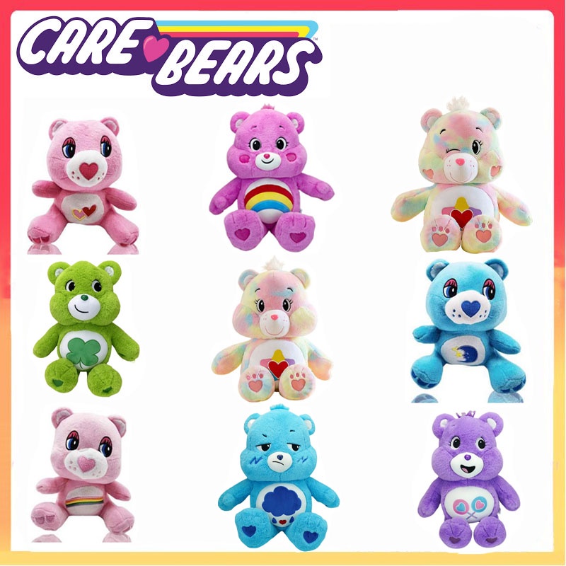 20cm The Care Bears Rainbow Bear Colorful Cheerbear Mainan Mewah Beruang Anak Hadiah Action Figure Ornamen