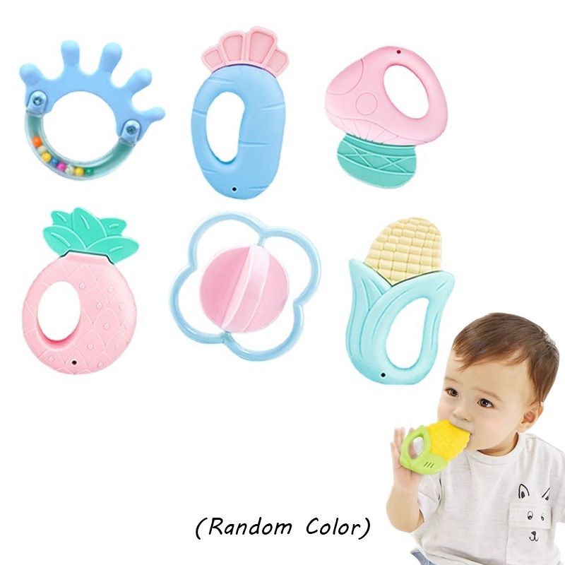 Mainan Teethers Handbells Gabungan Empuk Untuk Bayi Tahan Panas