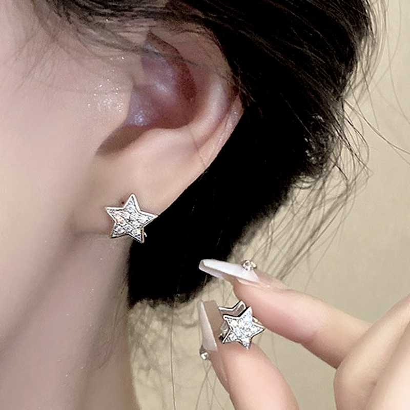 Aksesoris Anting Zirkon Bintang Gaya Temperamen Pasang