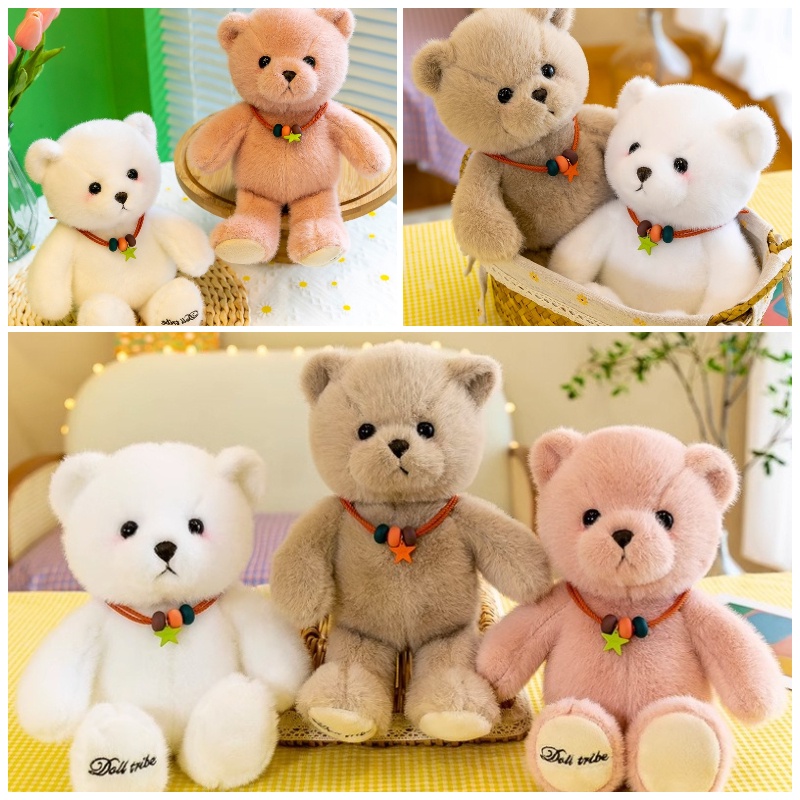 Boneka Beruang Keberuntungan Menggemaskan Klasifikasi Rambut Pendek, Tinggi 30cm Dan Cocok Untuk Anak-Anak