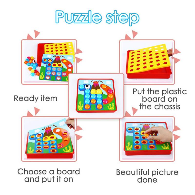 Game Puzzle Kuku Jamur Besar Isi 58pcs, Cocok Untuk Edukasi Paud Dan Bermain Interaktif