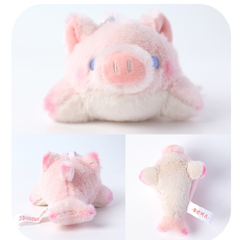 Liontin Boneka Gaya Hiu &amp; Babi 9cm Pink Mewah Untuk Tas Dan Dompet Gantungan Kunci Hadiah 9cm