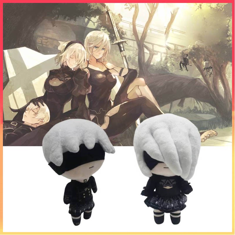 23cm NieR: Automata Game YoRHa No.2 Type B Mainan Mewah YoRHa No.9 Type S Boneka Kartun