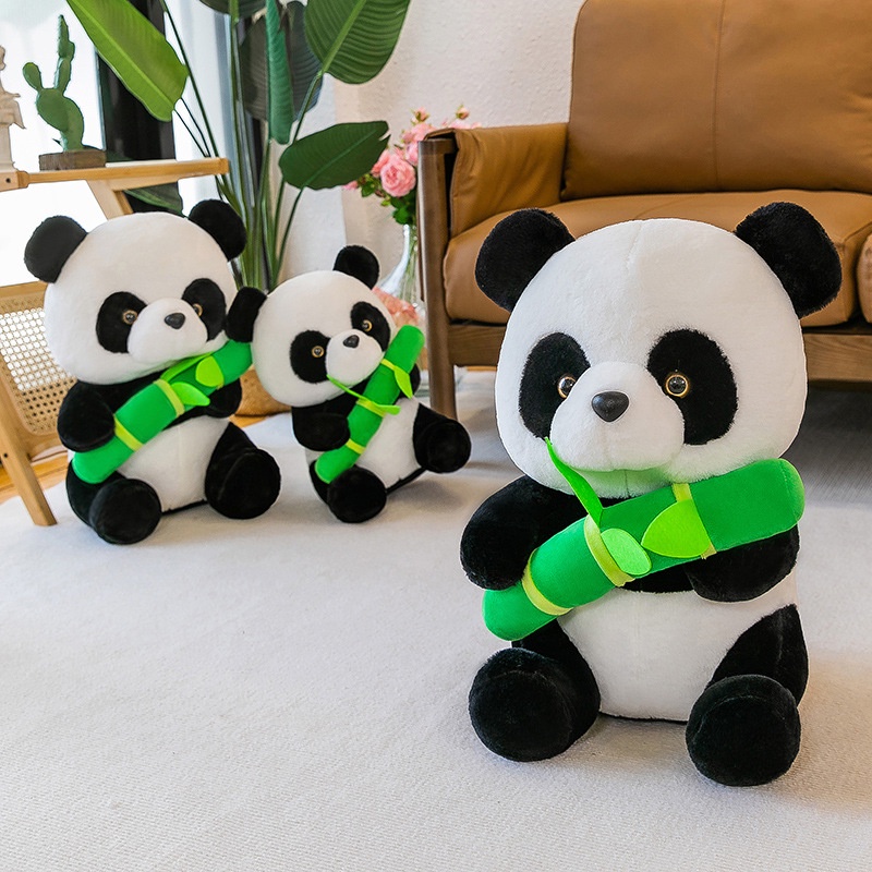 Plushie Panda Berkualitas Tinggi, Realistis Dan Menggemaskan, Rambut Panjang Bahan Mewah
