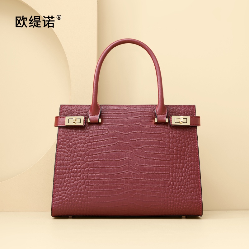 Tas Tote Bag Otino Genuine Leather Women's Ba New Advanced Sense Ba Temperament Mom's Ba Atmosphere 