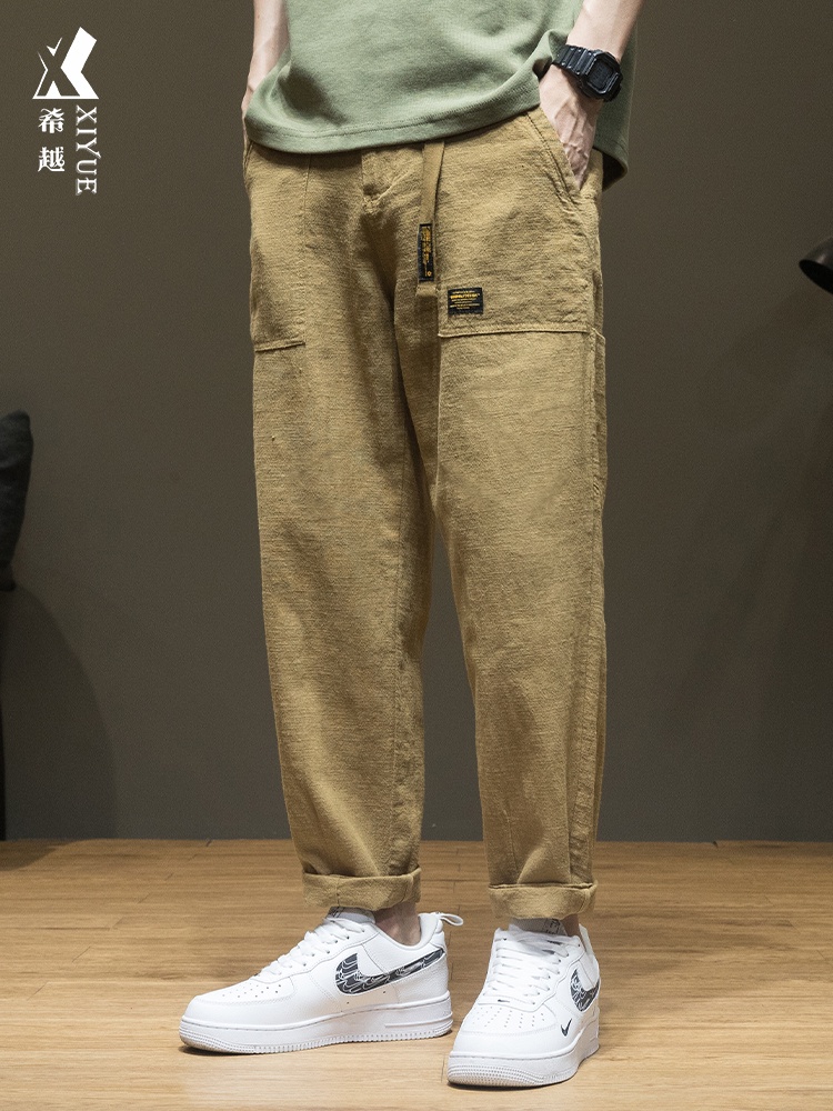 CELANA PANJANG, CELANA KERJA, CELANA OLAHRAGA, CELANA COWO Xiyue Summer Cotton Hemp Casual Pants Men