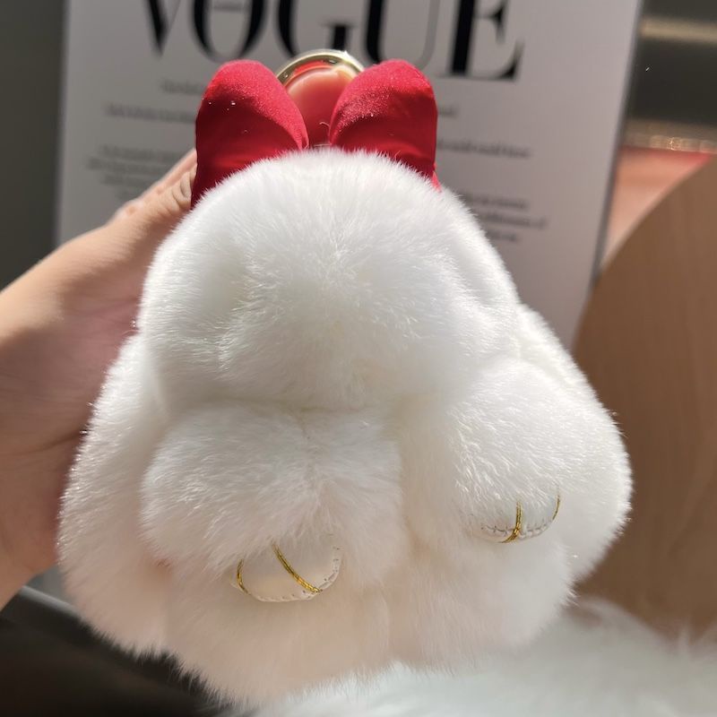Kelinci Bulu Bunny Pendant Mobil Gantungan Kunci Tas Gantung Mainan Mewah Ornamen Hadiah
