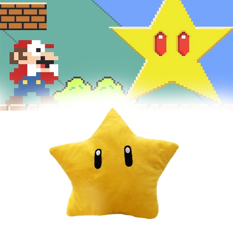 30 cm Super Mario Yellow Star Mainan Mewah PP Katun Nap Bantal Dekorasi Huggable