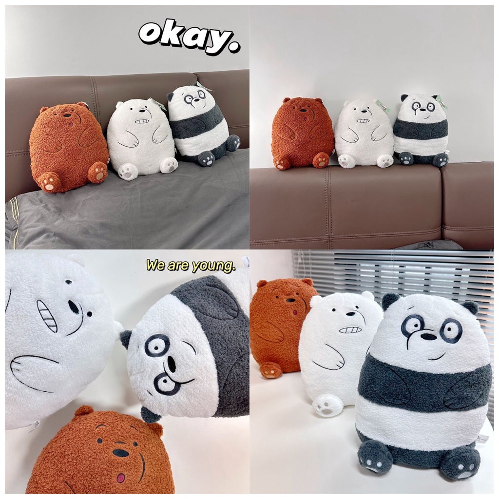 Bare Bears We plush stuffed toys Karakter anime Boneka Hias Bantal Hadiah