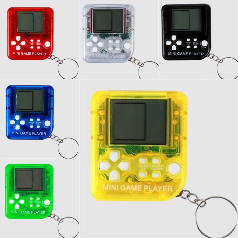 Gantungan Kunci Mainan Mini Game Elektronik Tetris Dengan Kubus Desain Klasik