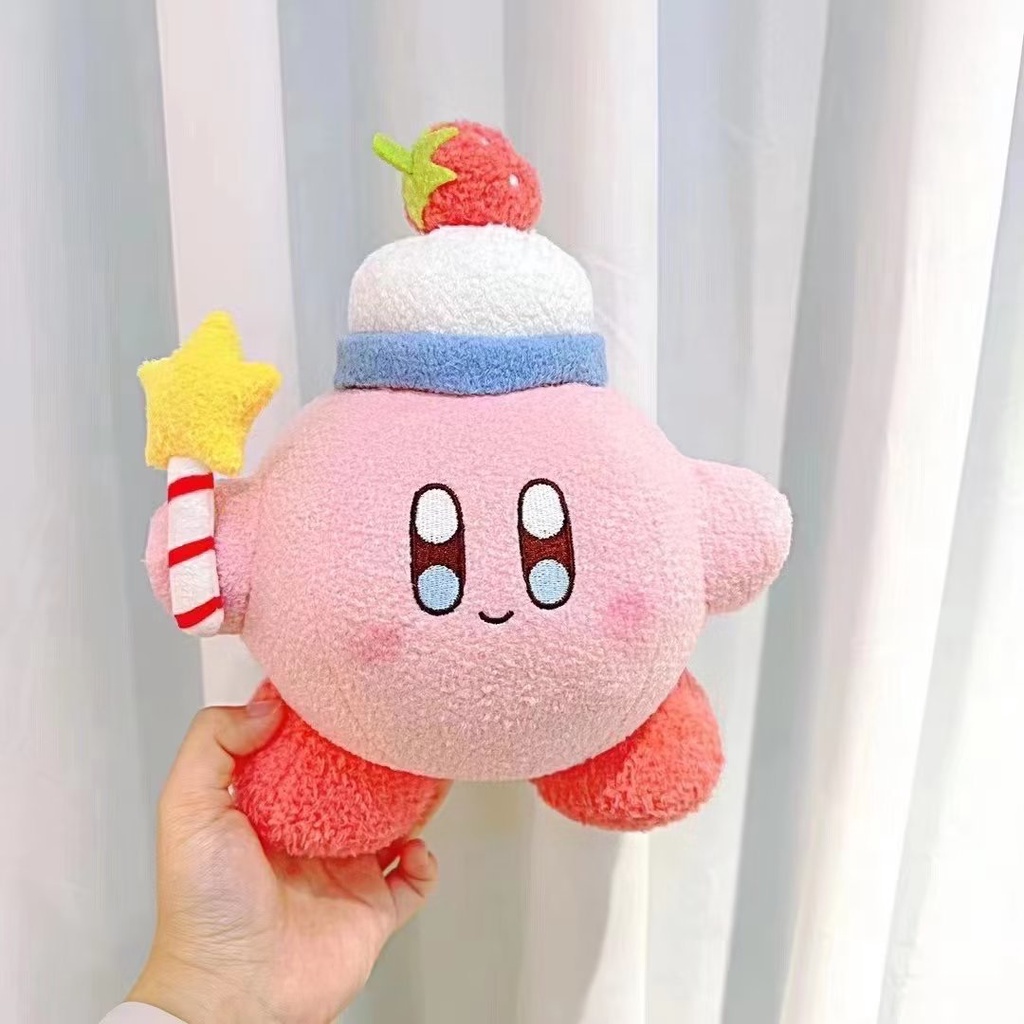 Kirby Boneka Bentuk Kue Desain Rusa Plushie, Mewah Pendek, Bahan Katun Pp, 22x20cm