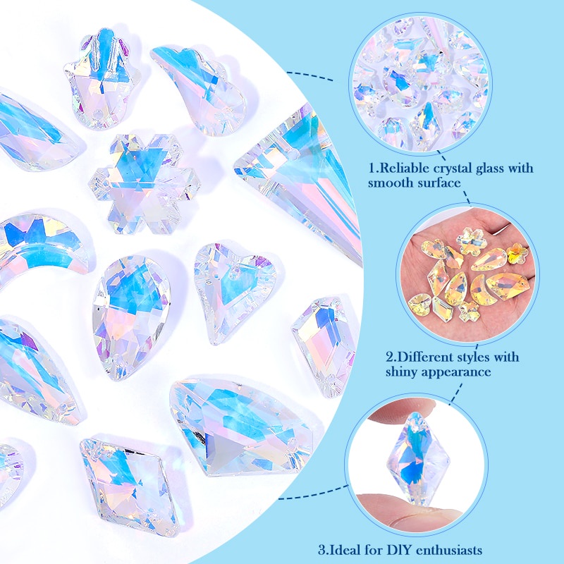 Ab Berwarna Kristal Liontin Kaca Perhiasan Batu Perhiasan Pesona Batu Permata Untuk Membuat Perhiasan