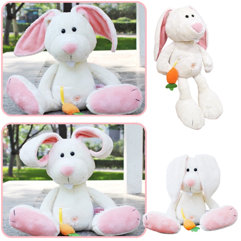 Boneka Lovely Rabbit Animal Dengan Wortel, Telinga Panjang Dan Bulu Lembut Untuk Dan Anak Perempuan