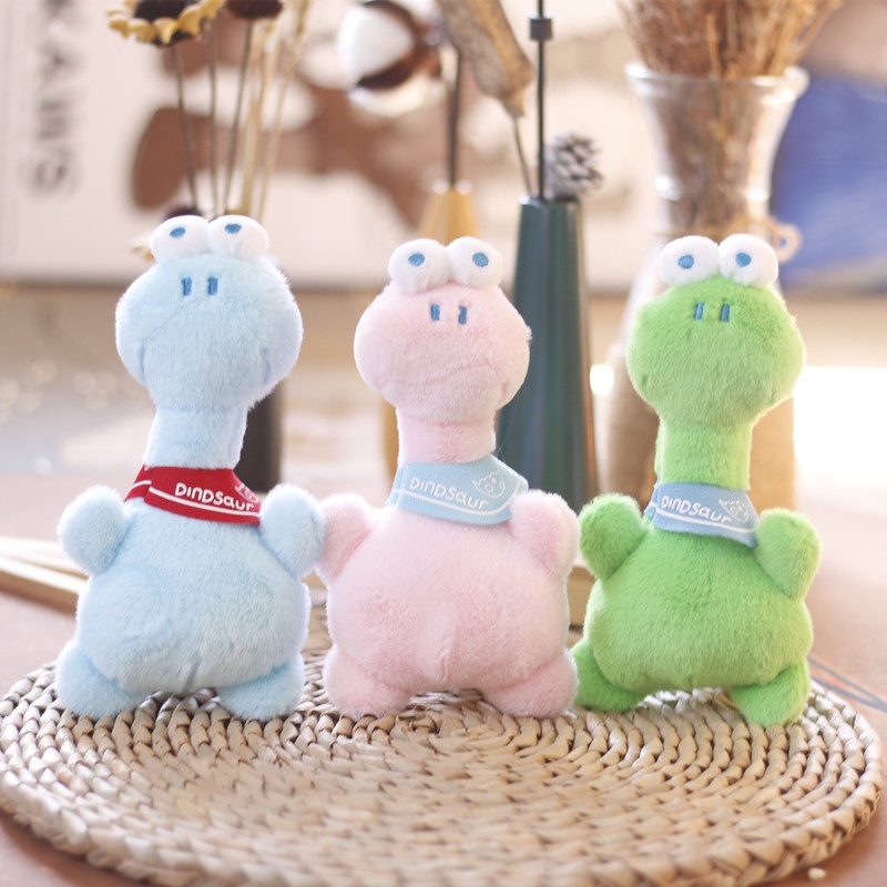 Liontin Gantungan Kunci Mainan Mewah Dinosaurus Bermata Besar Yang Menyenangkan Dan Menggemaskan