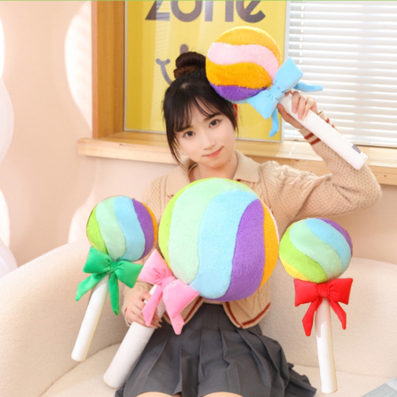 Rainbow Lollipop Plush Doll By Dreamer, Tersedia Dua Ukuran Dan 58cm), Cocok Untuk Anak Dan Remaja