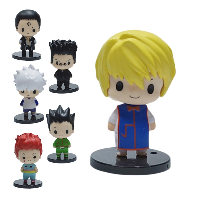 Set Action Figure Pvc Hunterhunter Unik, Gon, Killua, Kurapika, Chrollo, Feitan, Biskuit Karakter