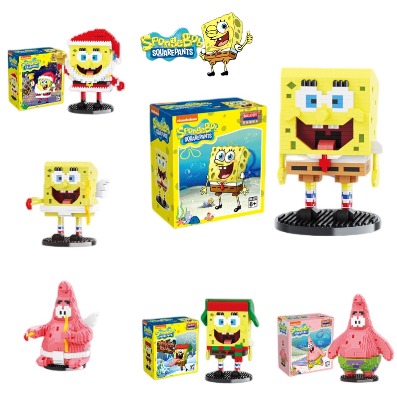 BALODY Balody18379resmi Spongebob Squarepants Blok Bangunan Mainan Edukasi Diy Untuk Anak